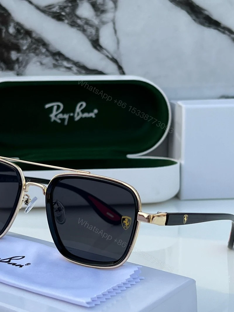 View 2 of First Copy Rayban 06 Gold Black Sunglasses