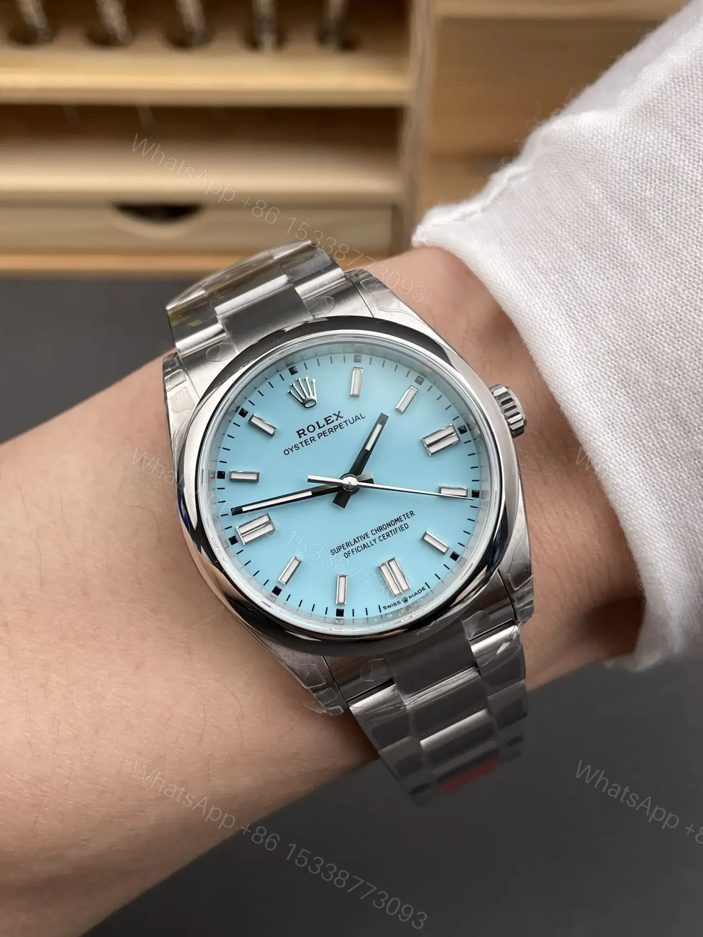 View 9 of Rolex Oyster Perpetual 36 Stainless Steel Turquoise 126000-0006