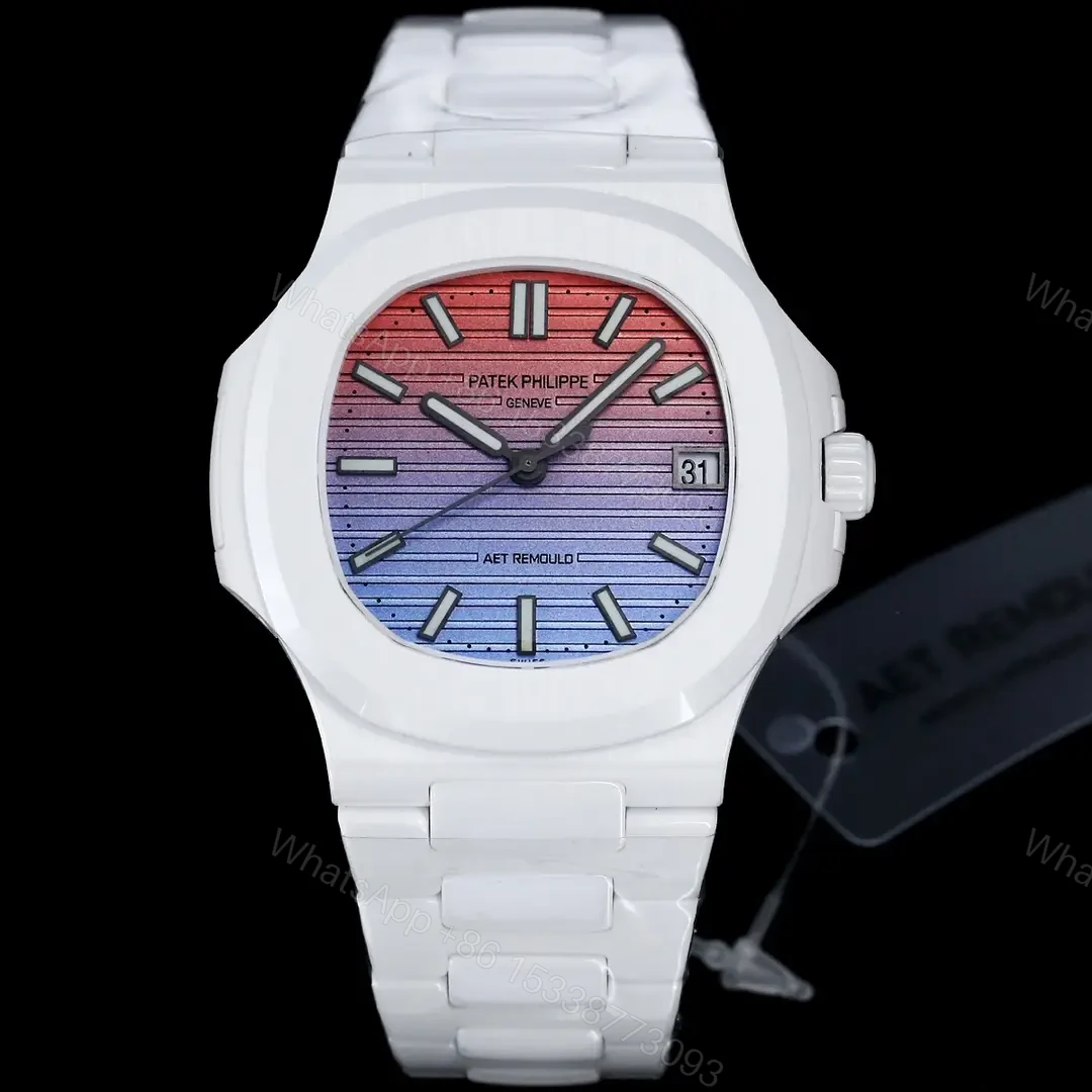 View 2 of Patek Philippe Gradient Nautilus Watch White Ceramic Bracelet Ultimate 40MM PP-NAU-GRAD-PBL-WCER40