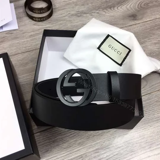 View 2 of GUCCI LEATHER BELT WITH INTERLOCKING G BUCKLE – B31