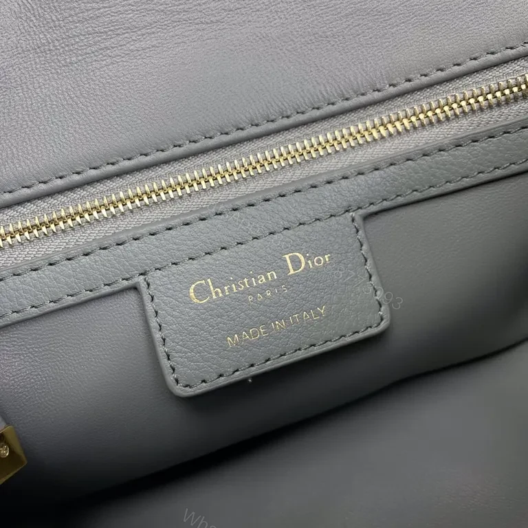 View 7 of Chic Gray Quilted Lambskin Bag with Gold Hardware