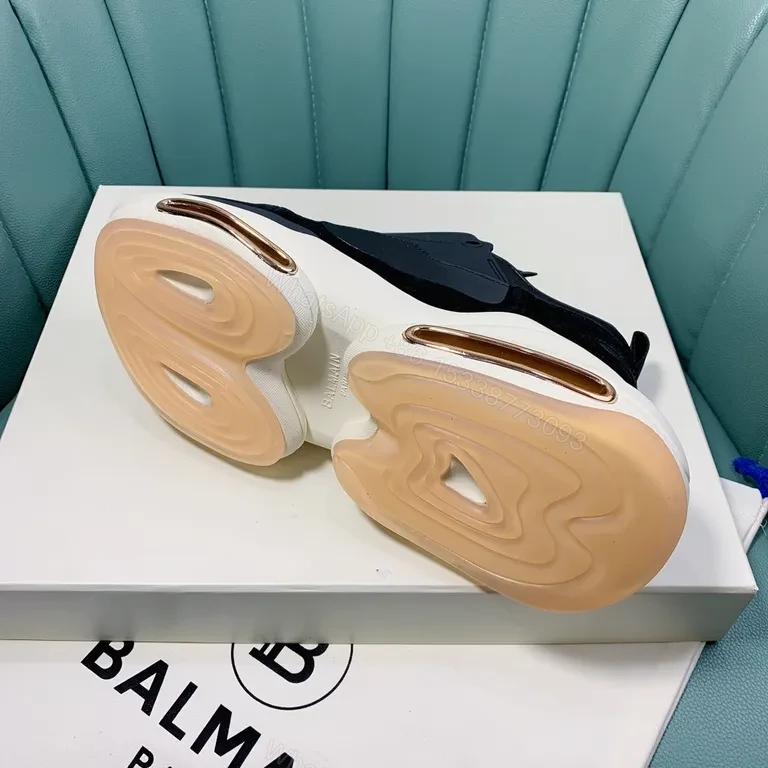 View 7 of Balmain Black Leather Runner: Luxury, All-Day Comfort Sneaker