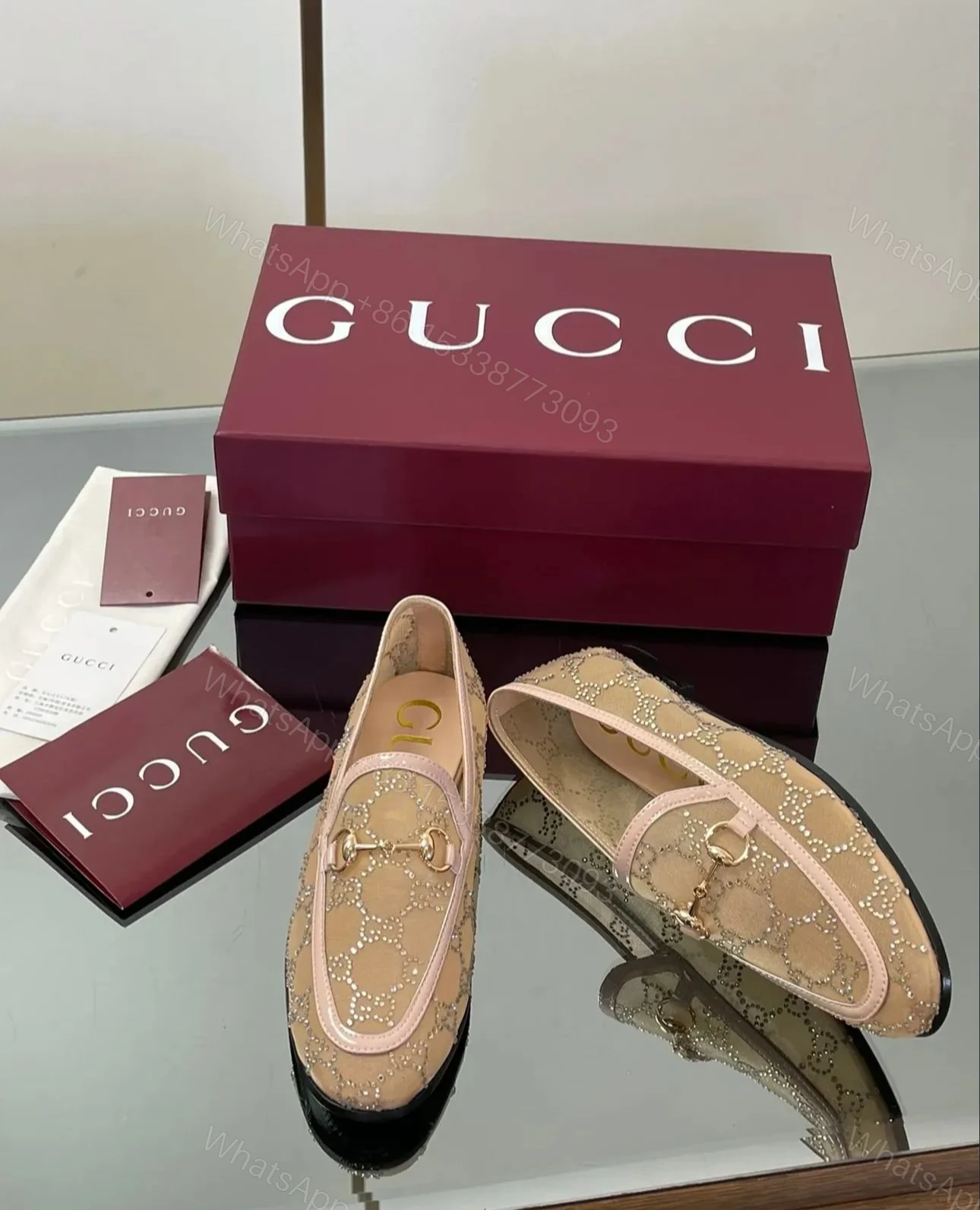 View 2 of First Copy Gucci Swarovski Loafers