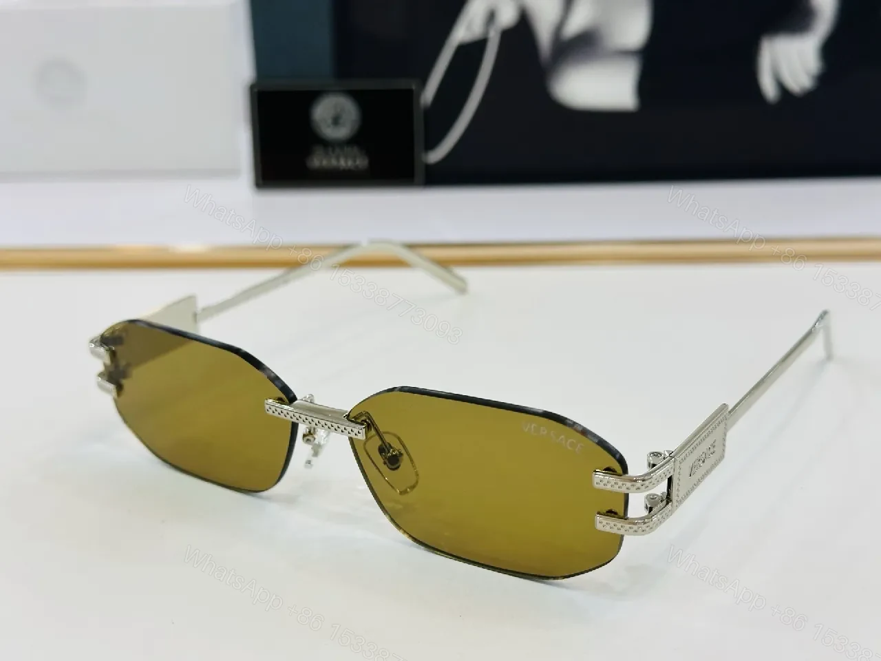 View 4 of Rimless Sunglasses: Black Matte, Luxury Minimalist Design