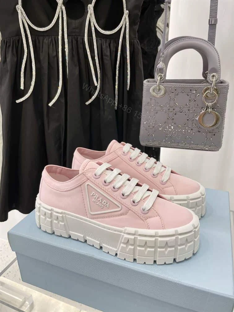View 2 of PRADA DOUBLE WHEEL RE-NYLON GABARDINE SNEAKERS PINK – PRD084