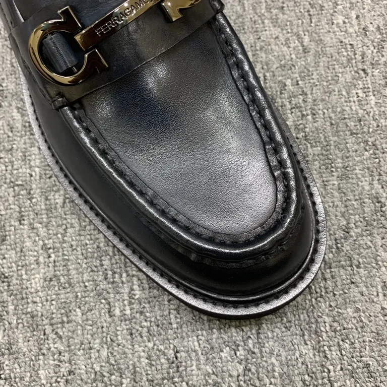 View 5 of Polished Black Leather Loafers - Horsebit Luxury Footwear