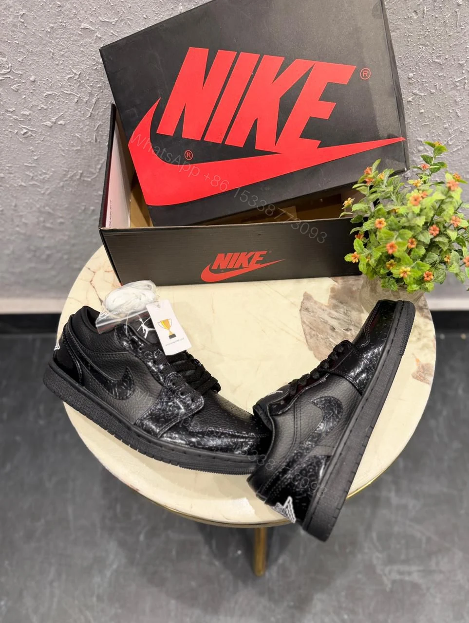 View 6 of Air Jordan 1 Retro Low Black Croc First Copy Shoes — Men's | COD India