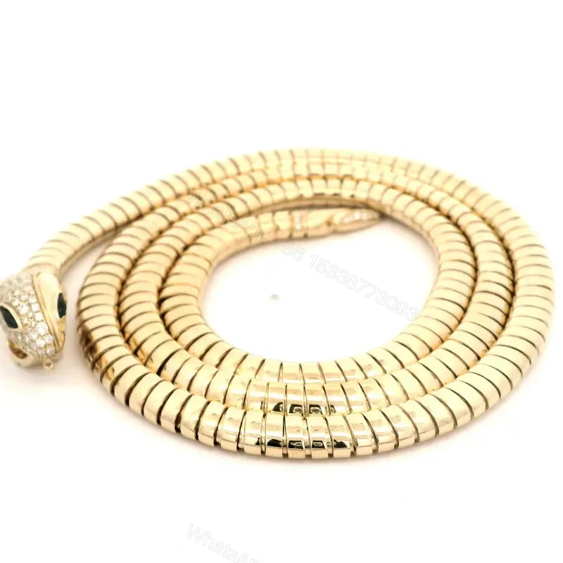 View 7 of Serpenti 18K Gold Diamond Tubogas Adjustable Size Necklace