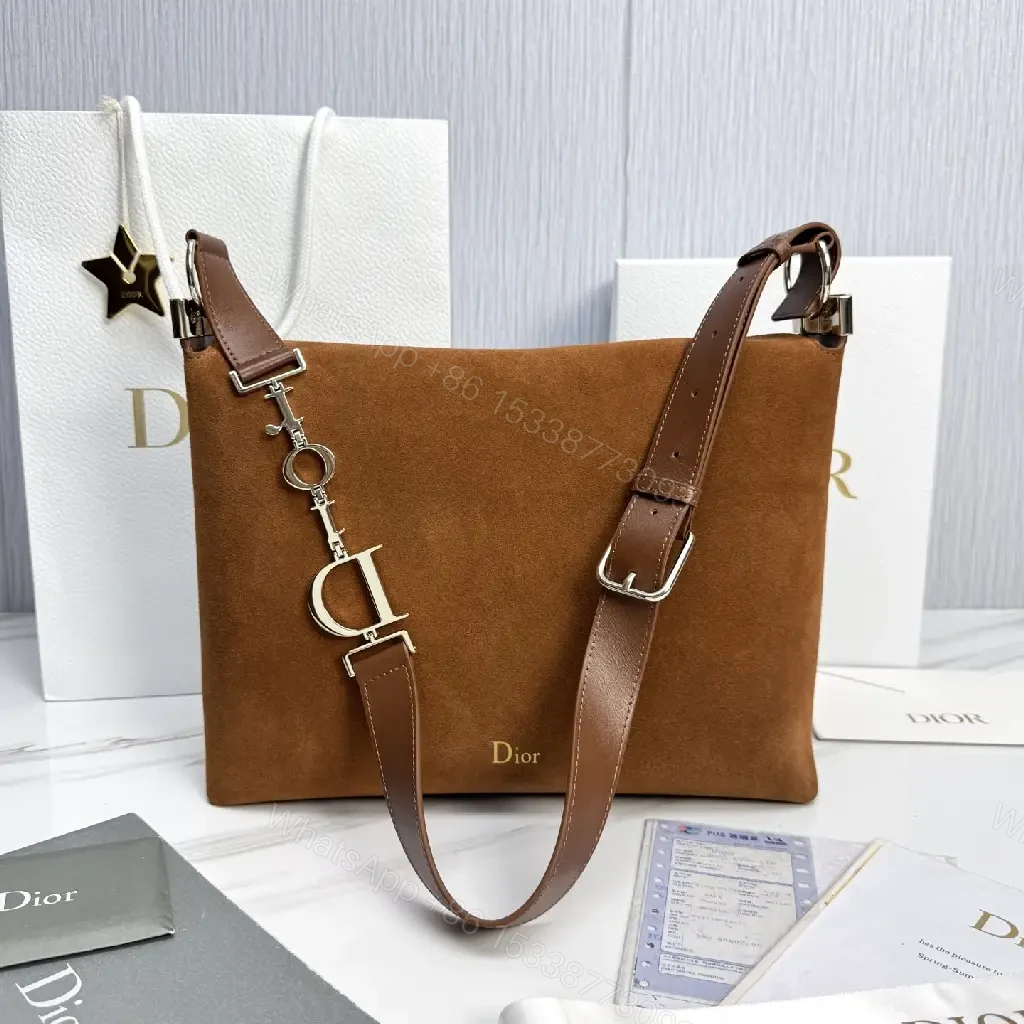 View 7 of Caramel Suede Shoulder Bag: Minimalist Luxe Everyday Carry
