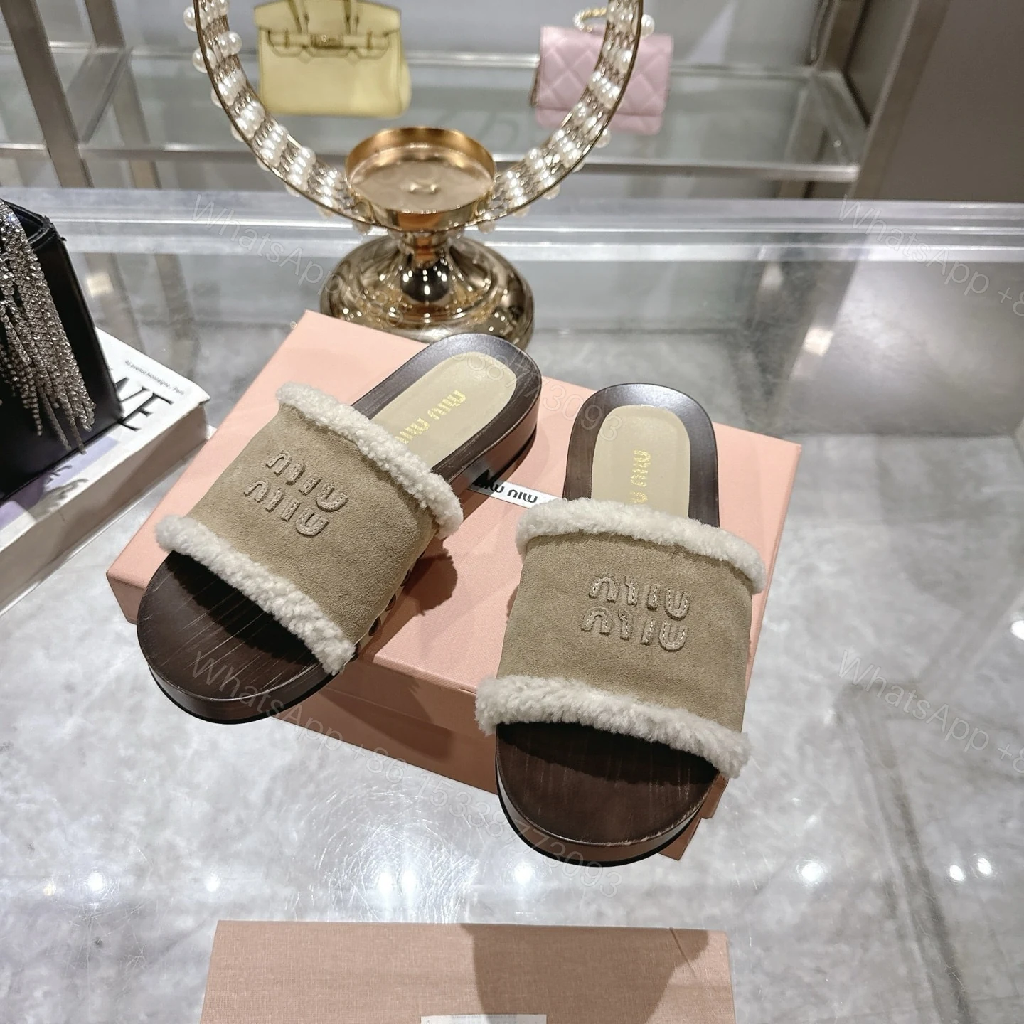 View 7 of MIUMIU SUEDE CLOGS DESERT BEIGE 5Z505E Z0G F0F24 F ZF30
