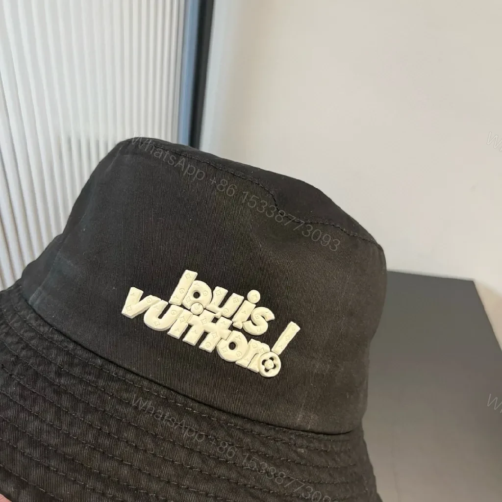View 10 of Black Nylon Bucket Hat Minimalist Logo Embroidery Hat