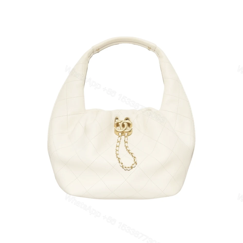 Chanel Mini Hobo Handbag Gold Tone Hardware Beige 19Cm — view 1
