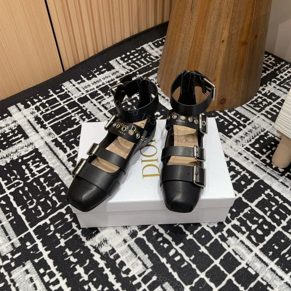 View 5 of 高仿Dior*Punk系列KCB962平頭塔扣樂福鞋黑色免檢版