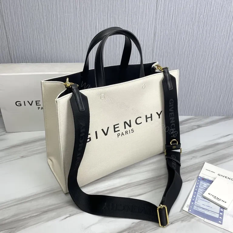 View 5 of Neutral Canvas Tote â€” Subtle Luxury, Givenchy-Inspired Carryall