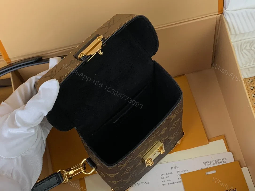 View 5 of Louis Vuitton LV Camera Box Monogram Like Auth Handbags 12.5×17.6x6cm