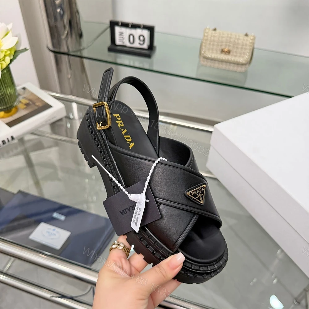 View 5 of PRADA Leather sandals 374742