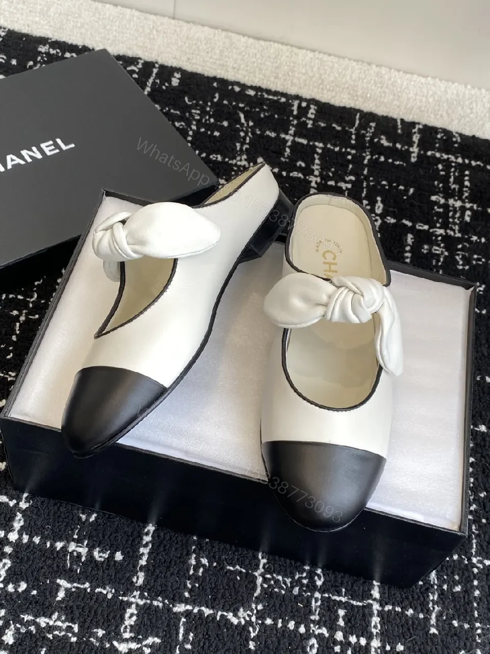 View 3 of Two-Tone Leather Slip-Ons with Knotted Detail - Luxury Everyday Shine