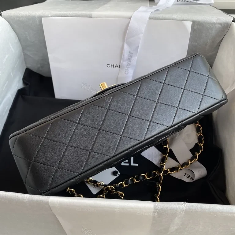 View 5 of Chanel Quilted Black Lambskin Flap Bag â€” Timeless Luxury