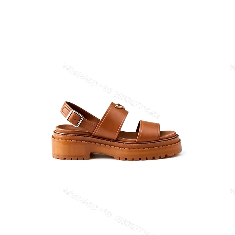 PRADA Leather Platform Sandals 137635 — view 1