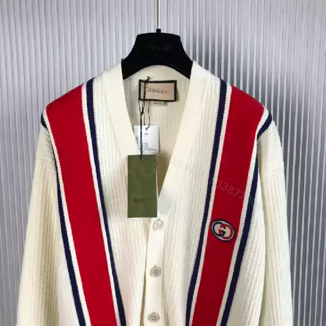 View 5 of GG Knit Cotton Cardigan with Patch – RJK01