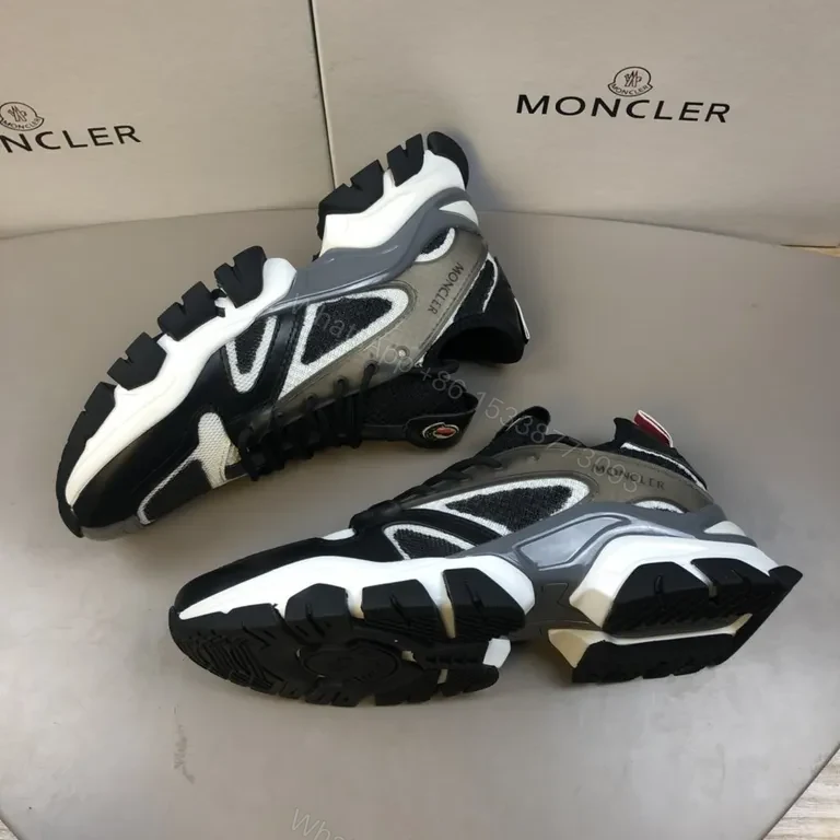 View 9 of Moncler Grid-Texture High-Top Sneakers: Luxe Streetwear