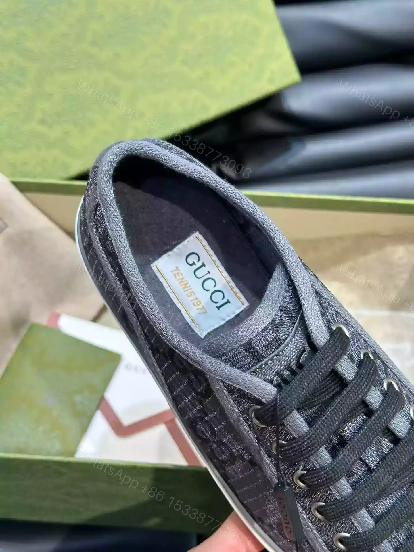 View 7 of GUCCI TENNIS 1977 SHOES SNEAKERS IN DARK GREY/BLACK – GC280