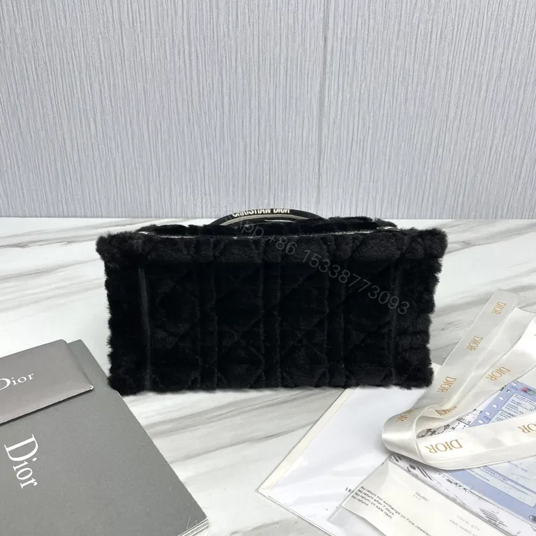 View 7 of Bold BouclÃ© Dior Tote: Shearling Trim Luxury Bag