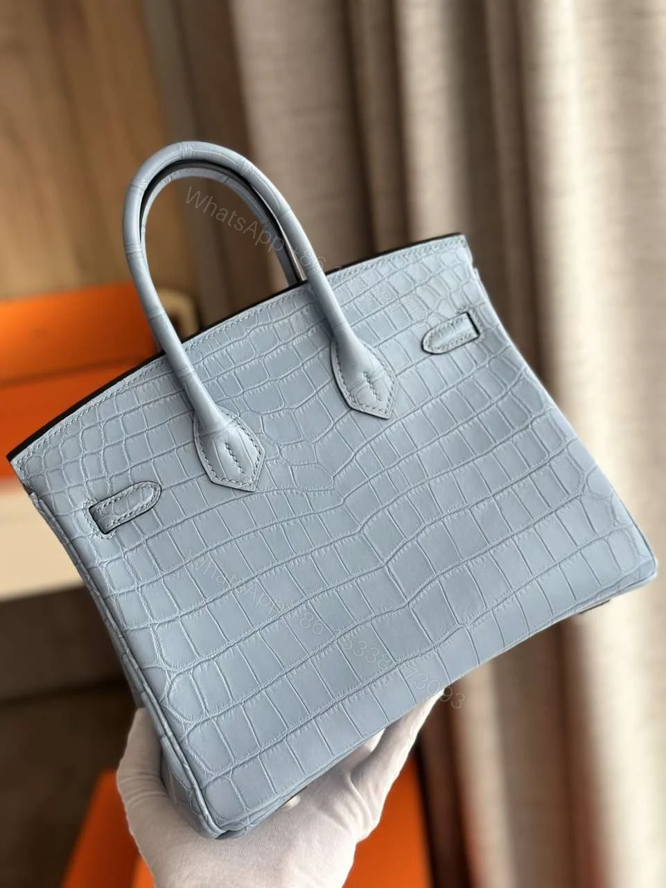 View 3 of Hermes Birkin Like Auth Hand Sewing Imported Leather Handbags 25cm