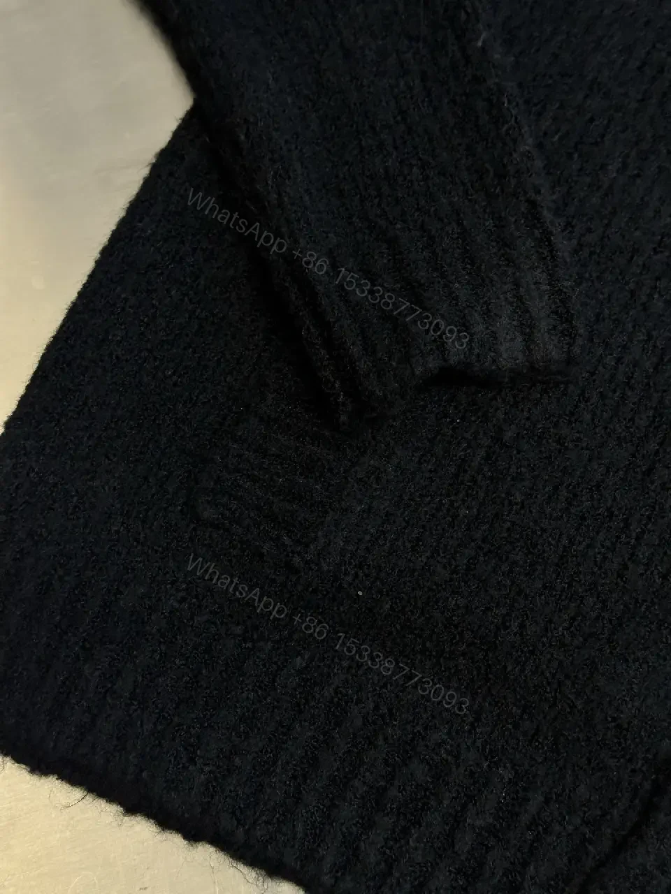 View 6 of Cozy Luxe Knit Cardigan with Bold Emblem, Mid-Weight Style