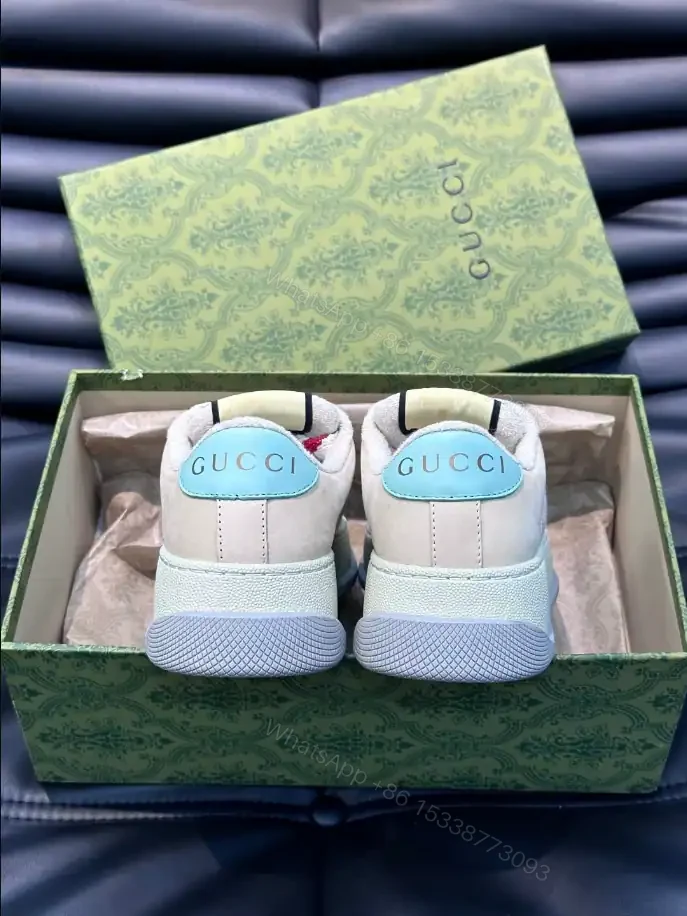 View 5 of GUCCI SCREENER TRAINER SNEAKERS IN BEIGE AND PINK – GC170