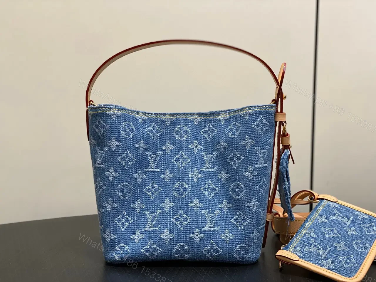 View 9 of Denim Monogram Mini Satchel: Modern Luxe, Day-to-Night