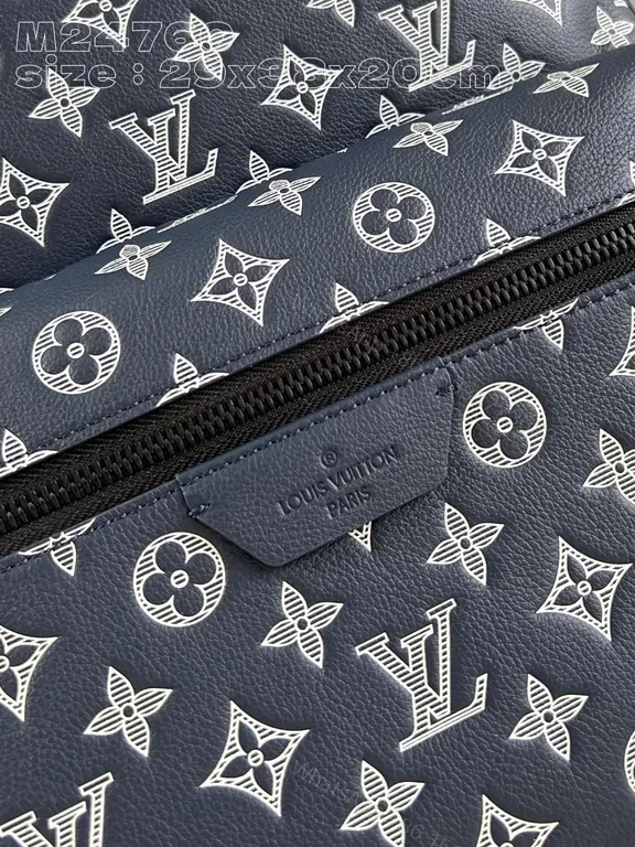 View 8 of Navy Monogram Black Zipper Backpack – Replica Louis Vuitton Style