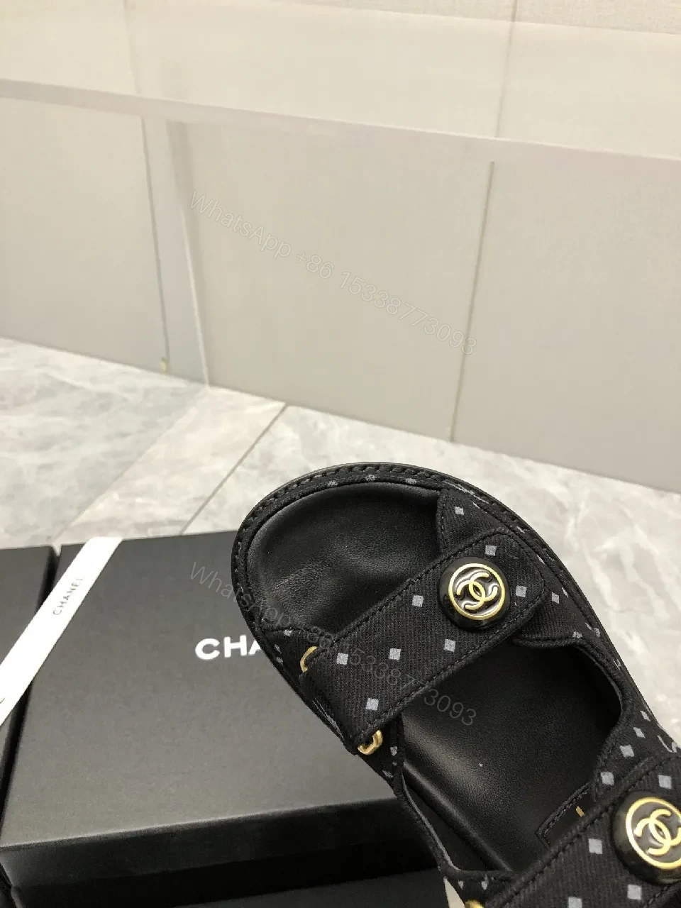 View 5 of Polished Sandals with Gold Hardware - Open-Toe Comfort