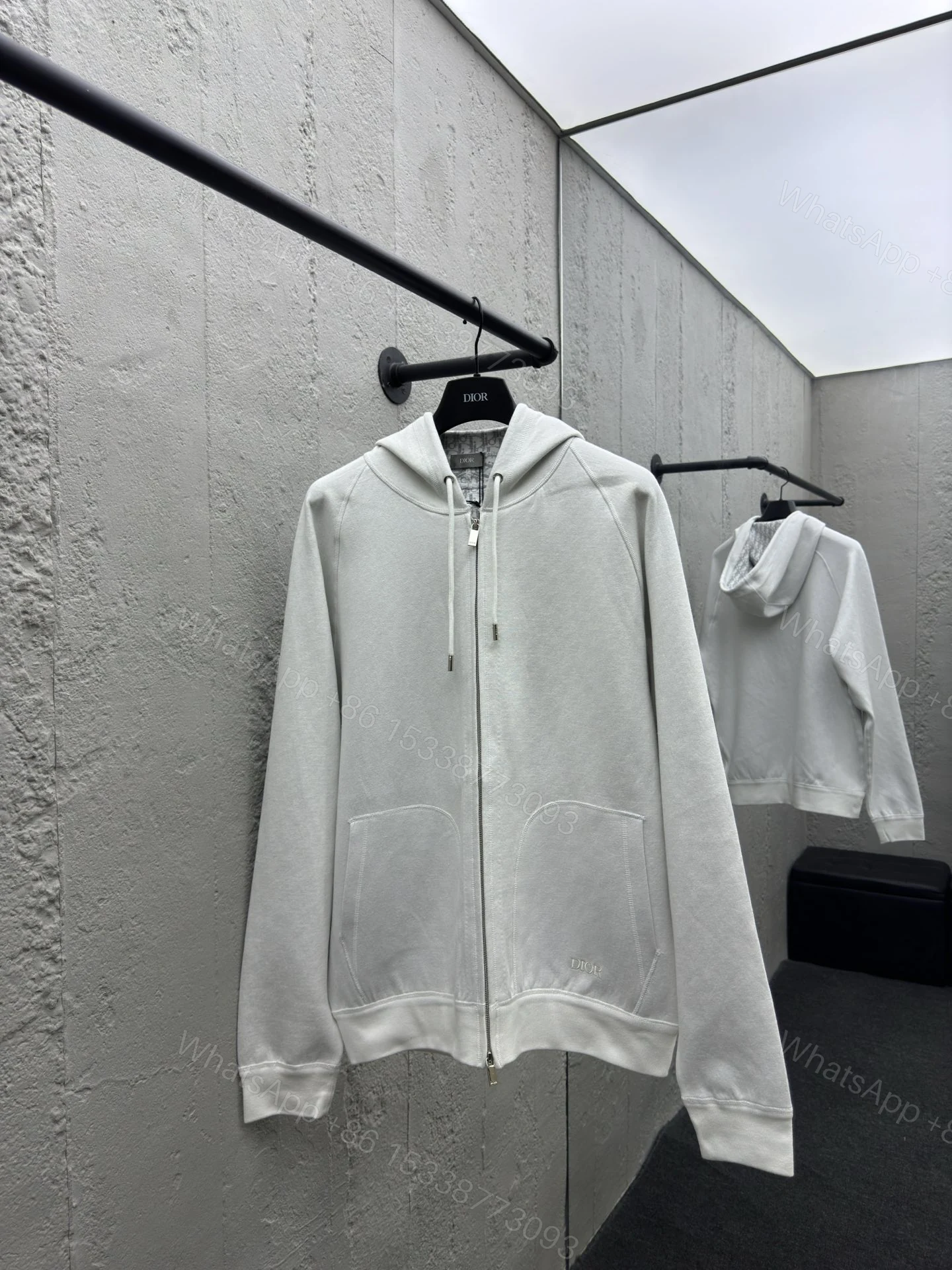 Dior 一比一連帽拉鍊衛衣 白色百搭外套 — view 1