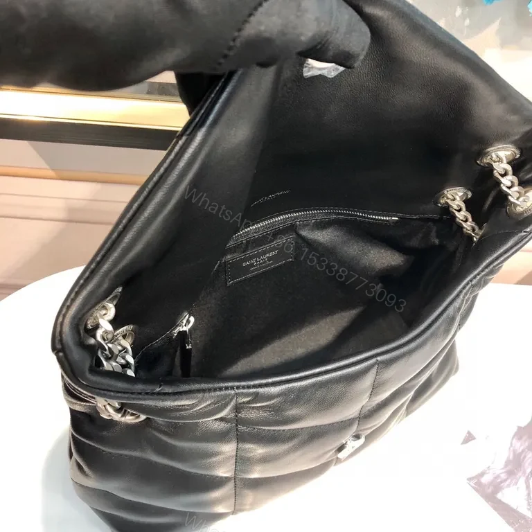 View 7 of Quilted Leather Bag: Signature Hardware, Black, Chic