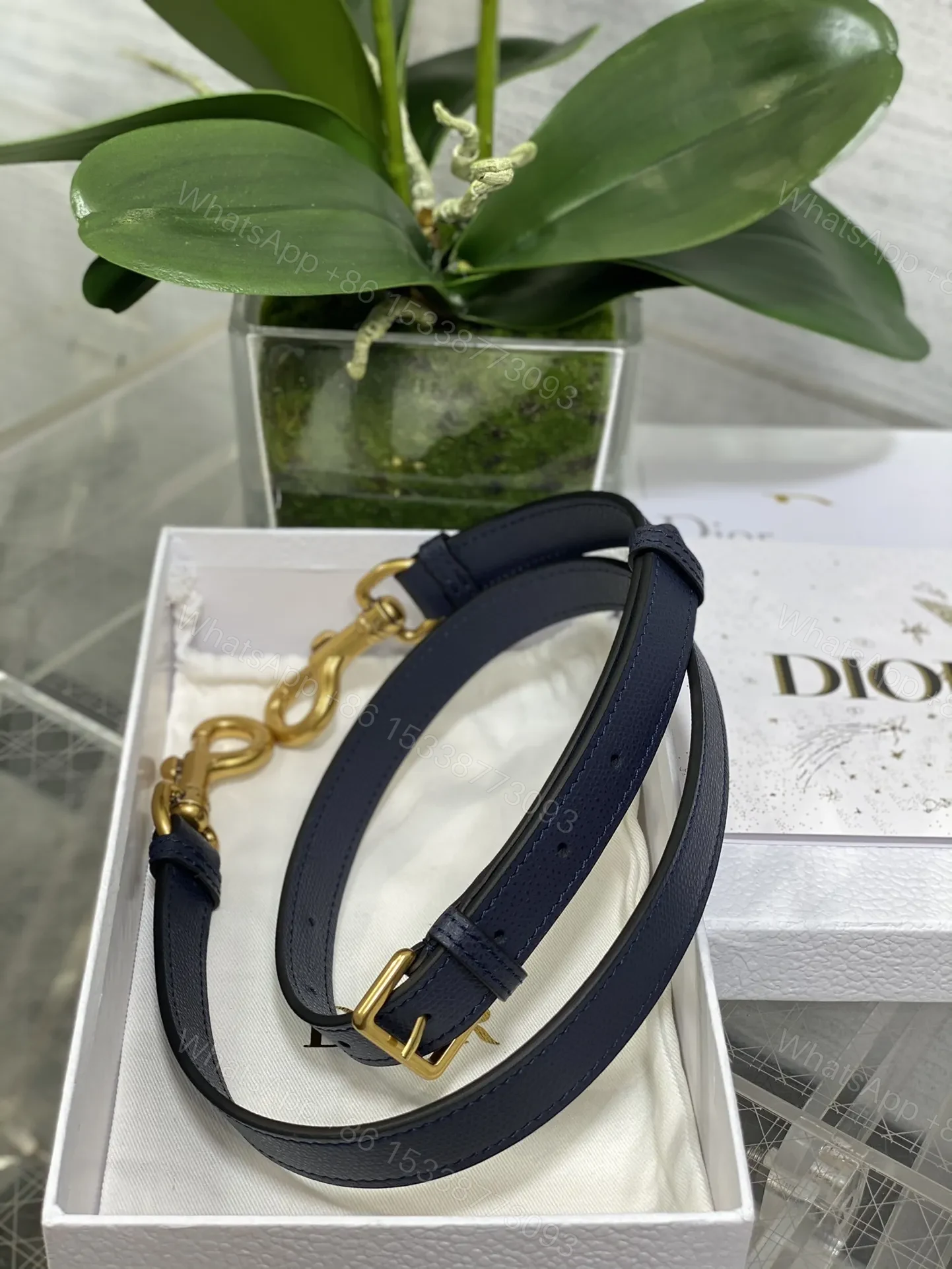 View 6 of Dior Saddle Bag in blue Dior Oblique jacquard