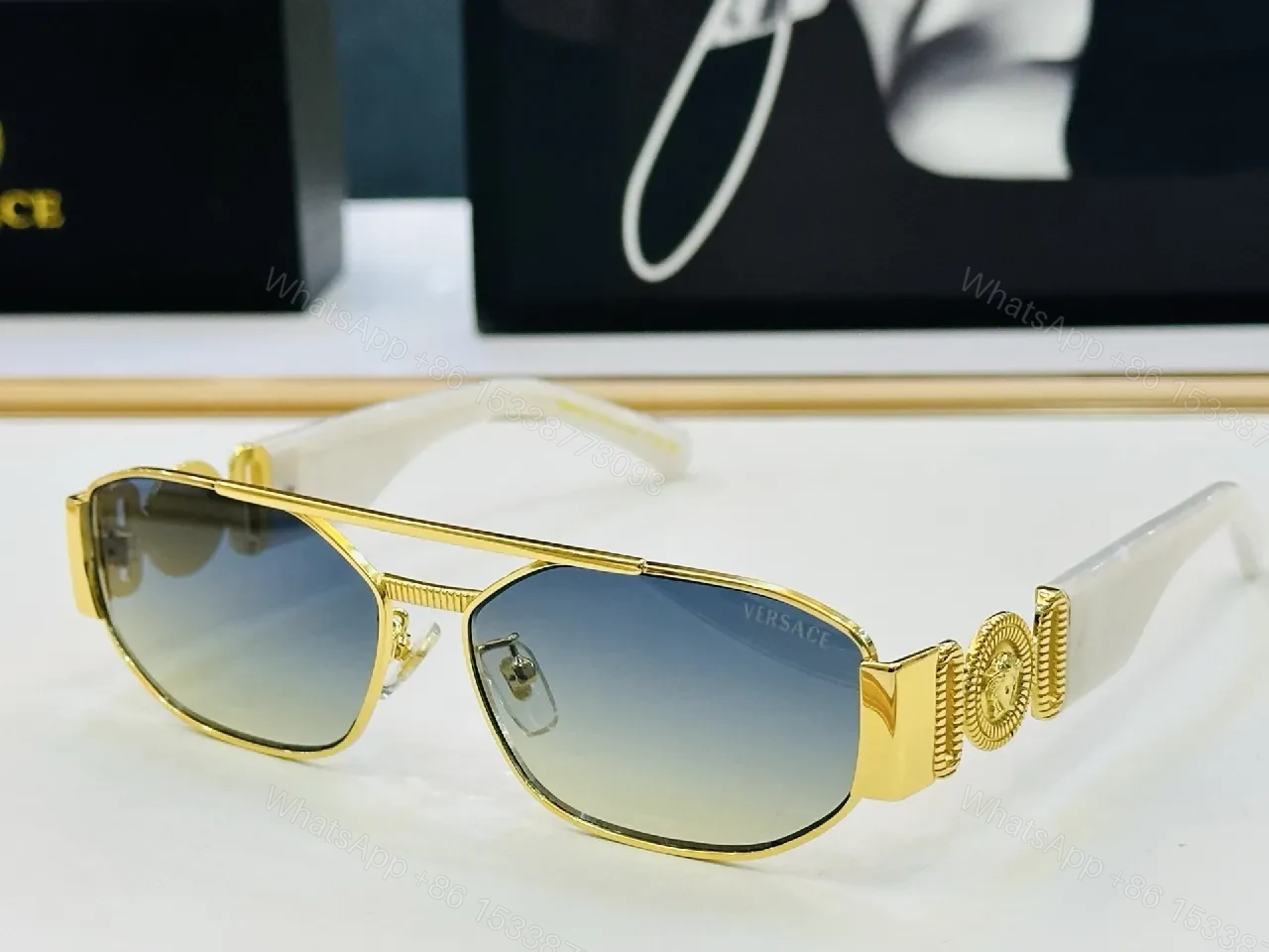View 4 of Minimalist Metal Sunglasses: Sculpted Temple Detail, Polarized UV Protection