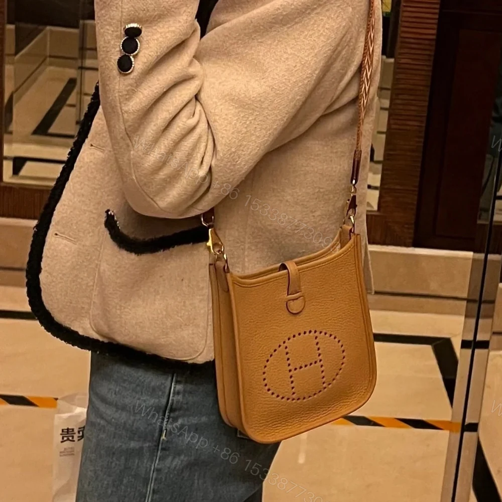 View 5 of Hermes Mini Evelyne Bag Brown 17cm