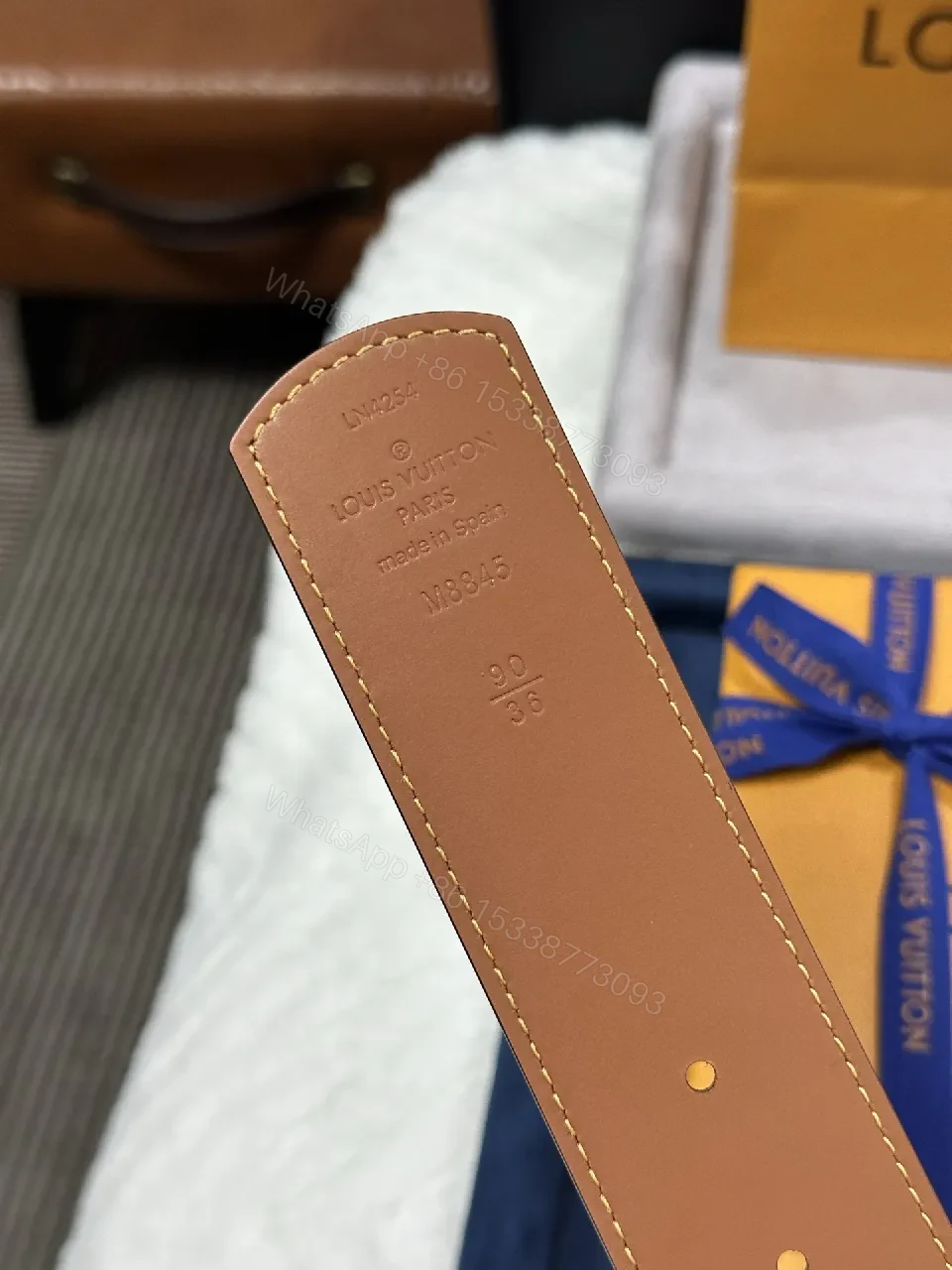 View 5 of Premium Monogram Belt with Signature Hardware