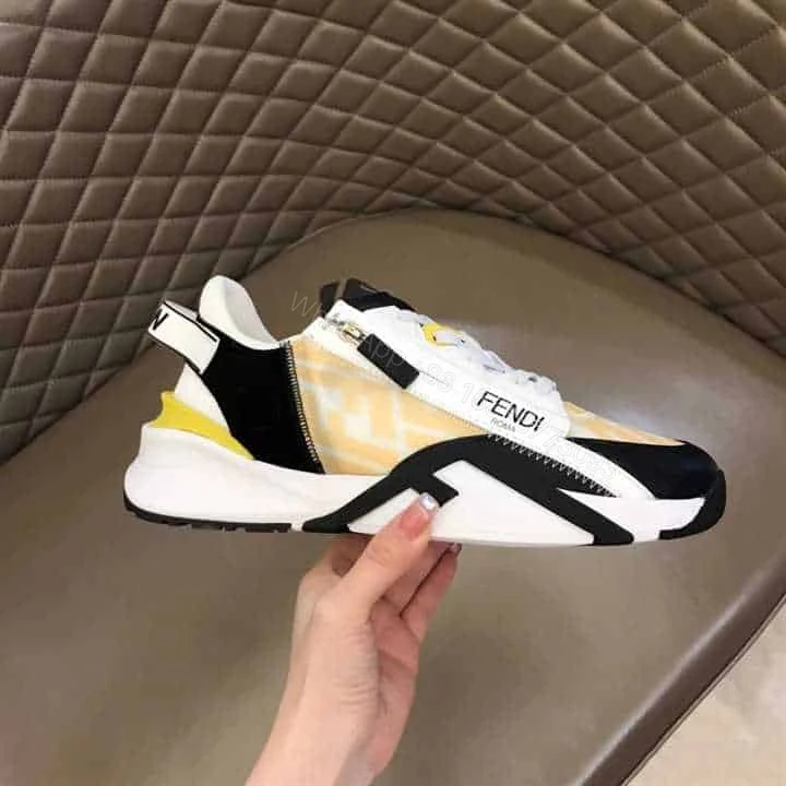 View 2 of FENDI FLOW YELLOW NYLON LOW TOPS SNEAKERS – FD01