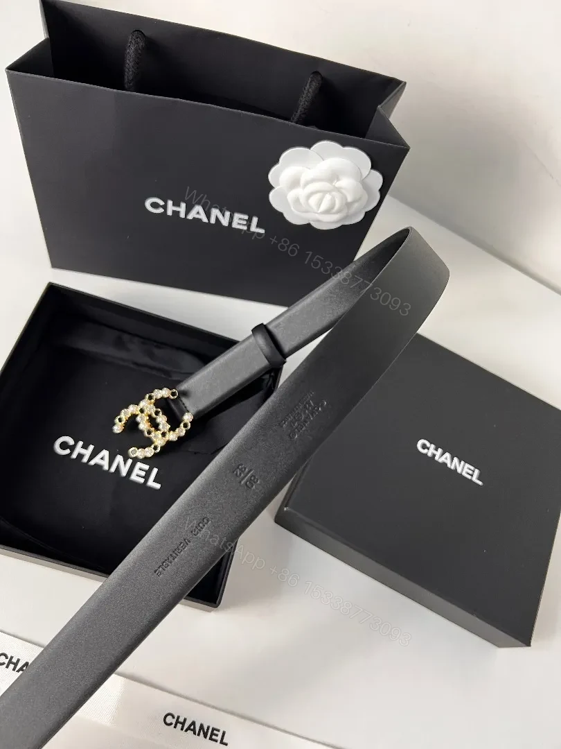 View 6 of Elegant Black Leather Belt with Pearl Buckle – Timeless Style Belt
