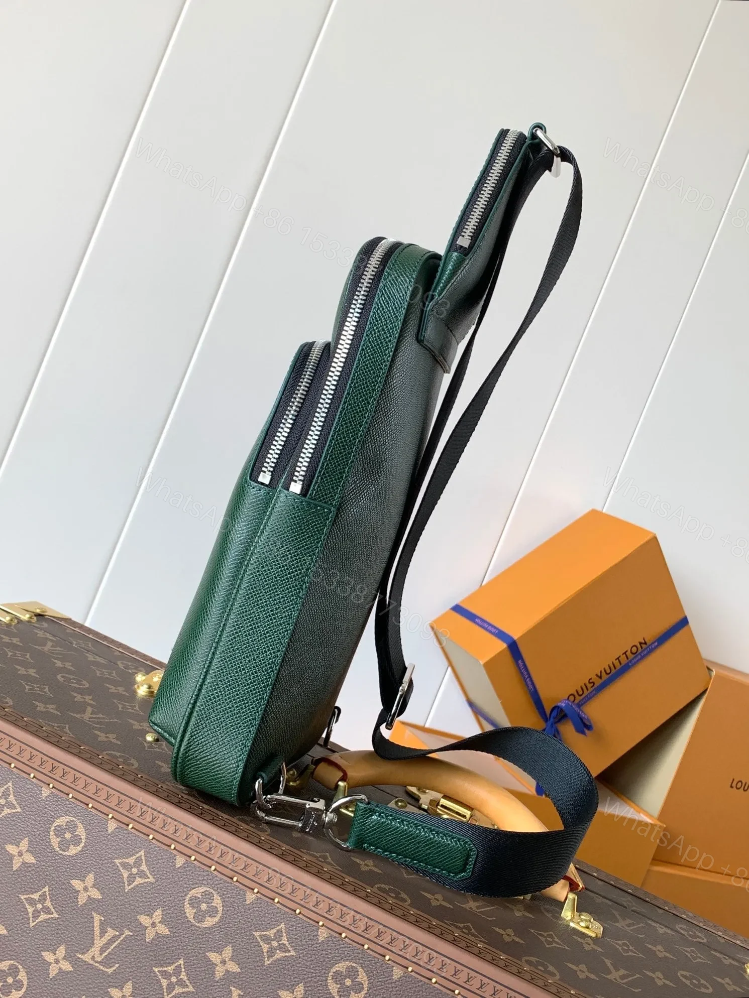 View 6 of LV AVENUE SLINGBAG 31 IN DARK GREEN TAIGA LEATHER