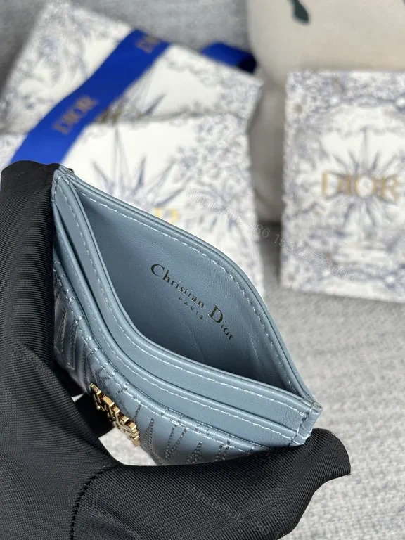 View 9 of Textured Leather Cardholder: Dior-Inspired Compact Luxury