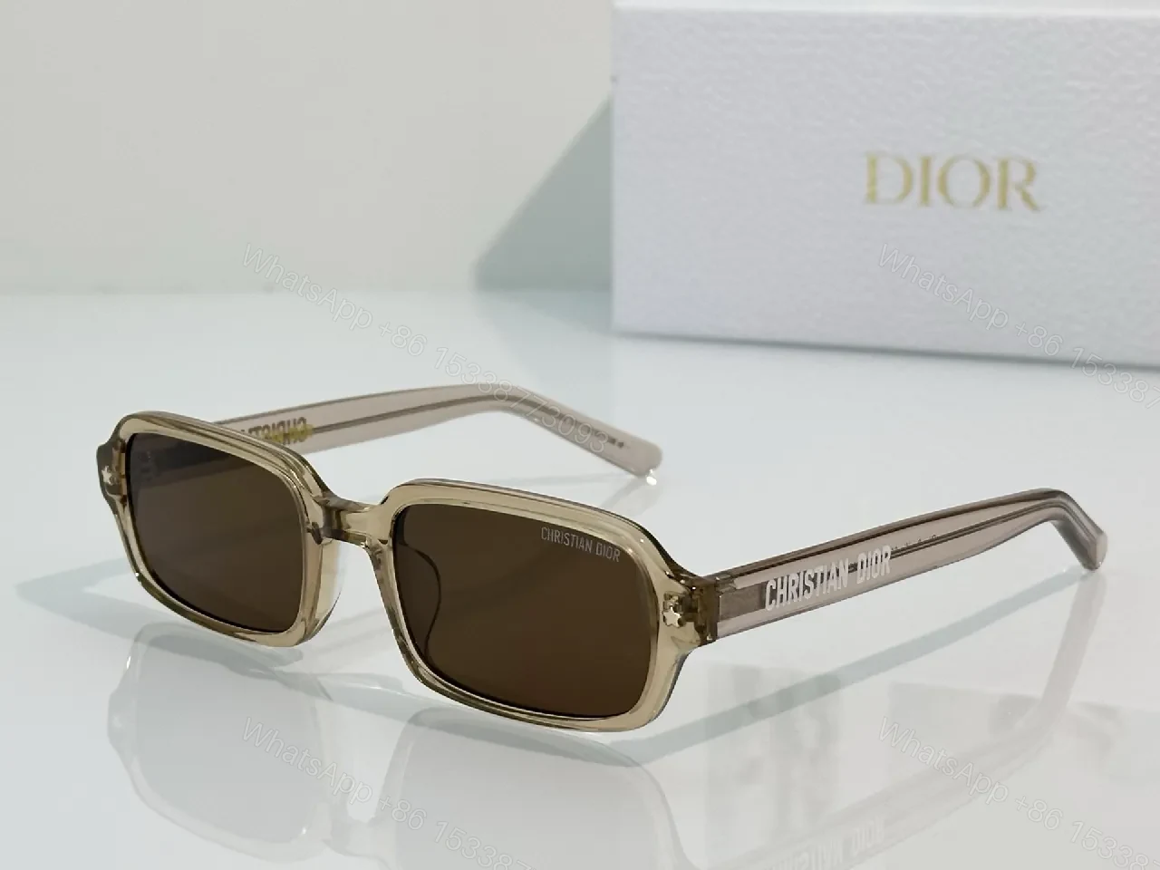 View 4 of Black Acetate Square Sunglasses with Gold Star Accents