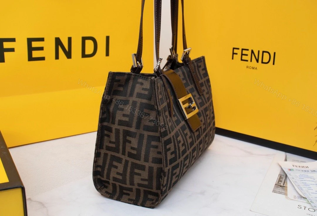 View 9 of Fendi Zucca Canvas Mamma Hand Bag