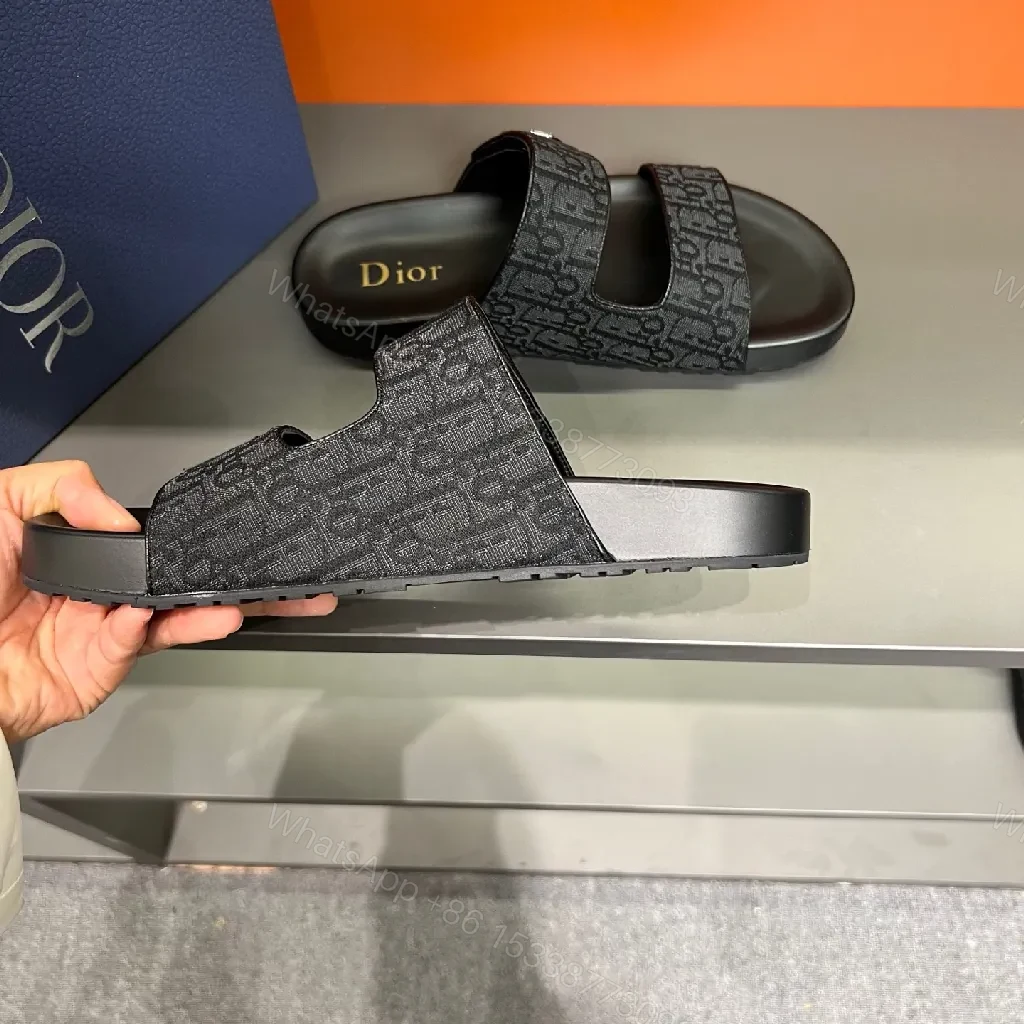 View 3 of Textured Jacquard Slip-Ons: Luxe Comfort Slides
