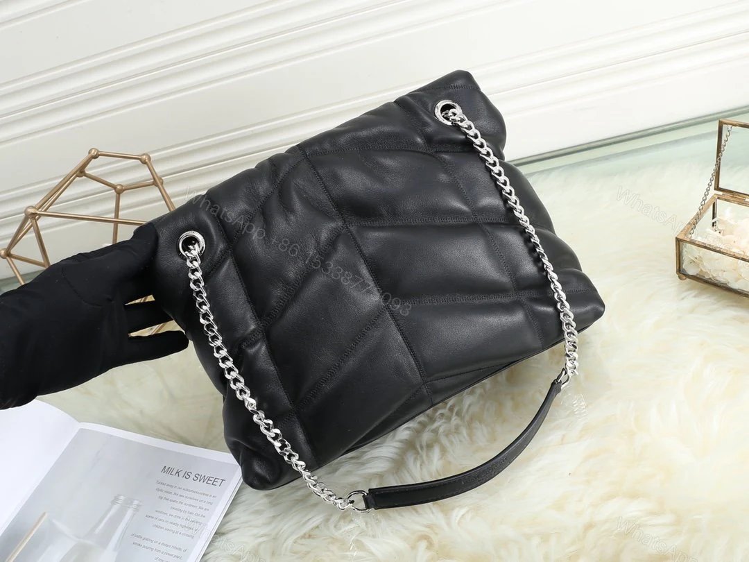 View 9 of YSL SAINT LAURENT PUFFER MEDIUM CHAIN BAG IN QUILTED