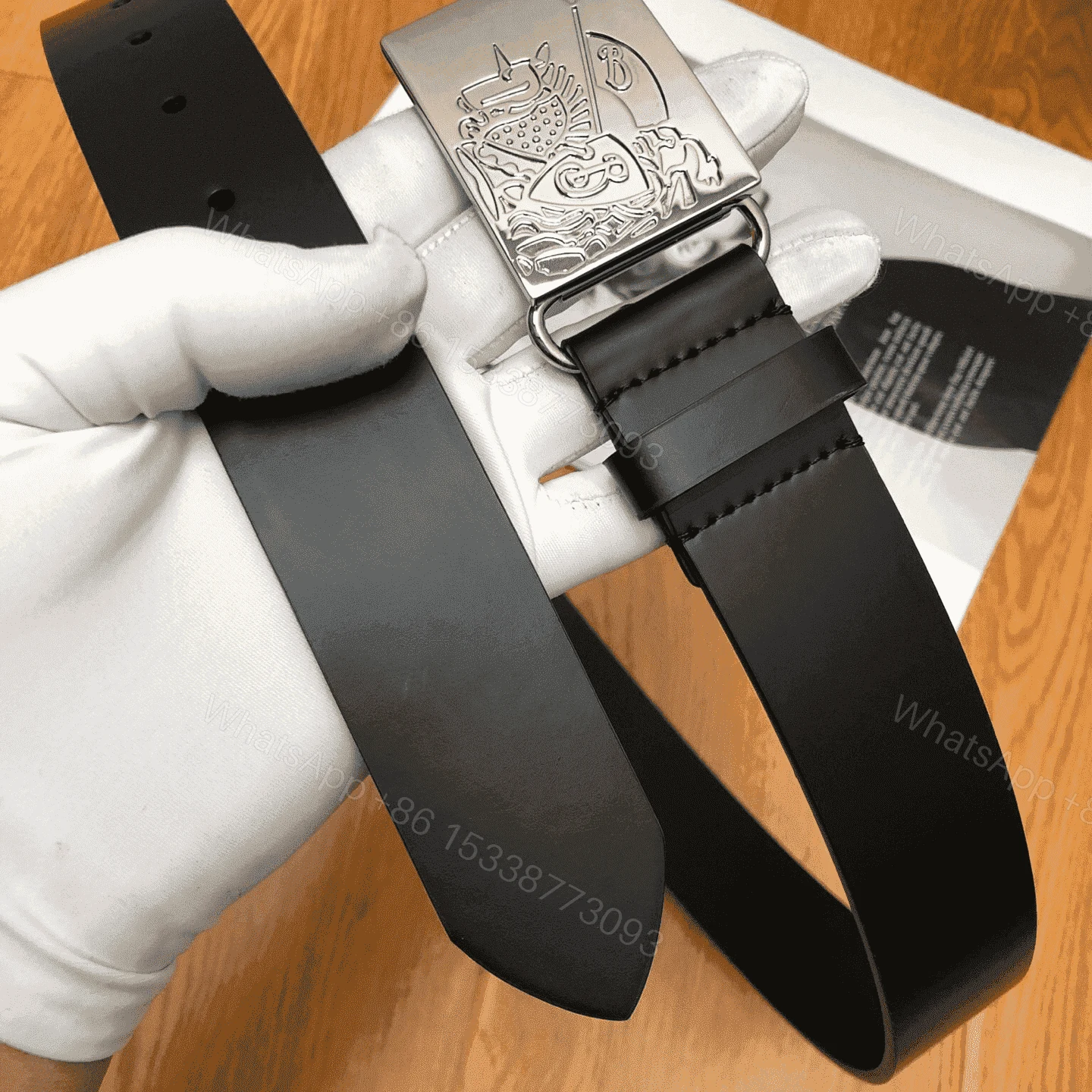 View 7 of BURBERRY BLACK MEN’S LUKE LEATHER BELT – B24