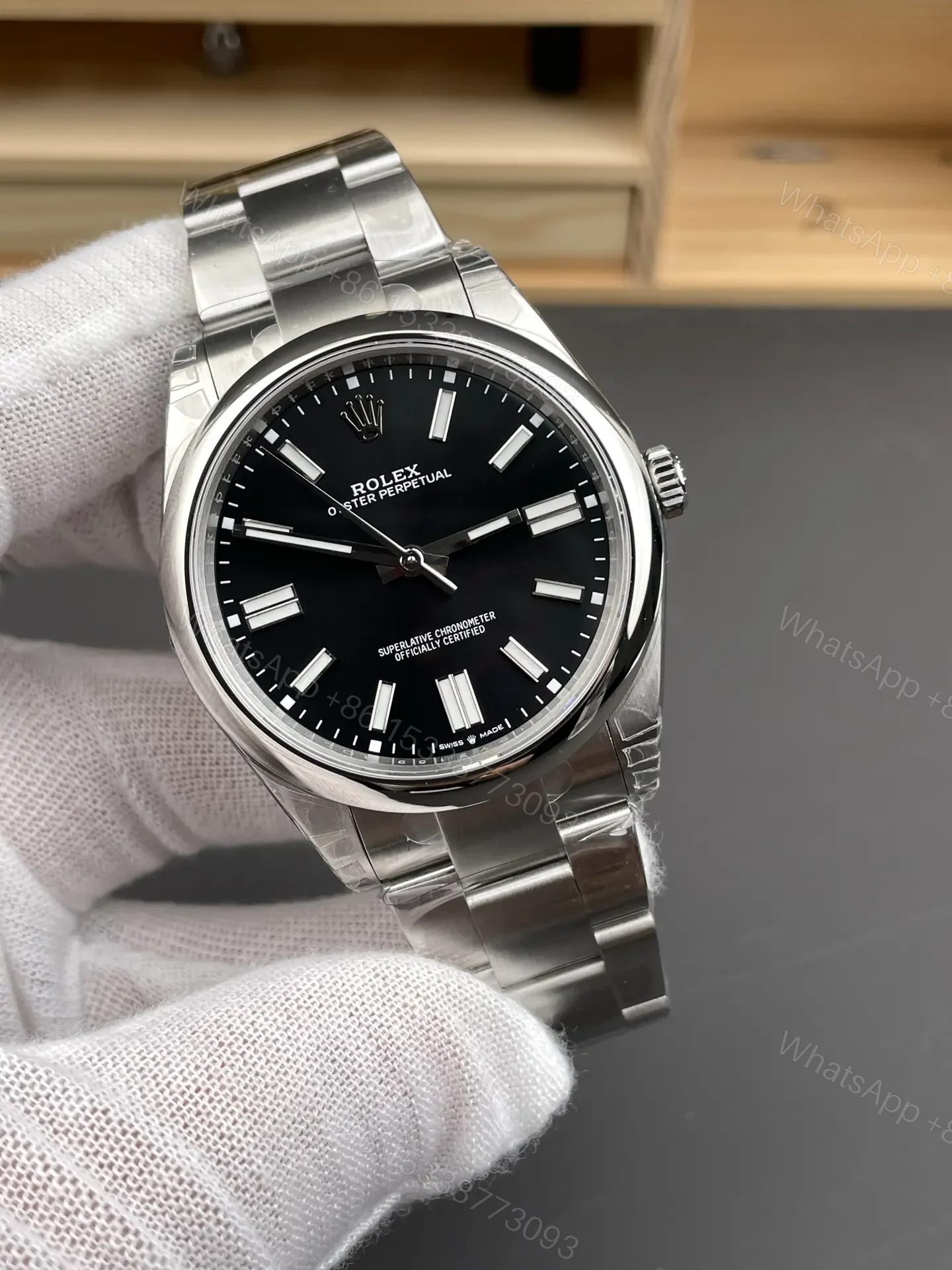 View 2 of Rolex Oyster Perpetual 41 124300 Black Dial Watch 124300-0002