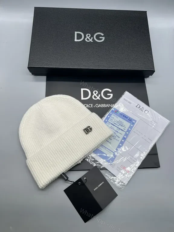 View 5 of Camel Wool-Blend Knit Beanie | D&G Logo, Rib Knit, Luxe Comfort